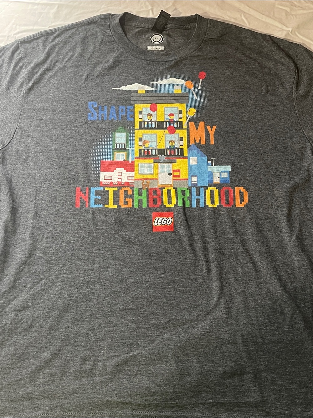 Lego Charcoal Tee with Multicolor Neighborhood Graphic